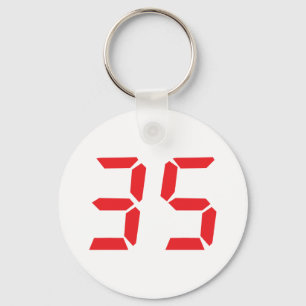 35 35の赤の目覚し時計のデジタルnumbr キーホルダー