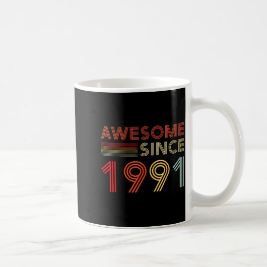 35 Birthday Decorations Men 35yr Awesome 1991 35th コーヒーマグカップ (右)