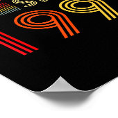 35 Birthday Decorations Men 35yr Awesome 1991 35th ポスター (角)