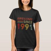 35 Birthday Decorations Men 35yr Awesome 1991 35th Tシャツ (正面)