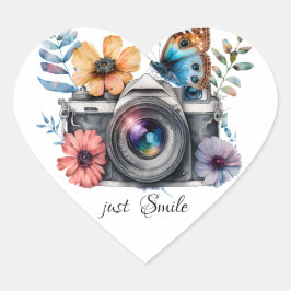 35 mmカメラ(花と蝶) ハートシール