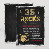 35 Rocks ロックスターバースデー招待状 招待状 (正面/裏面)