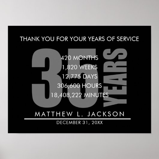 35 Years Retirement or Employee Appreciation Gift ポスター (正面)