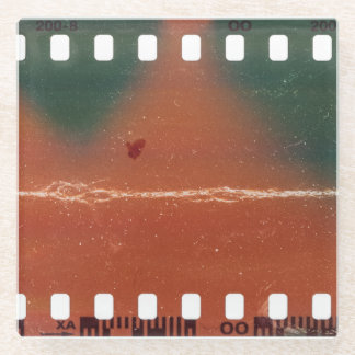 35mmフィルムストリップの始クール点、傷。 ガラスコースター