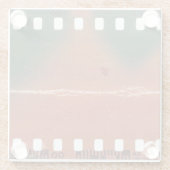 35mmフィルムストリップの始クール点、傷。 ガラスコースター (裏面)