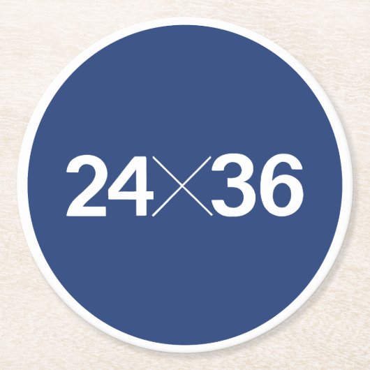 35mmフィルムセンサーサイズ – 24x36 ラウンドペーパーコースター (正面)