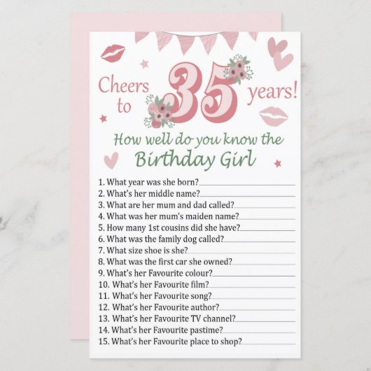 35thあなたは誕生日の女の子を知っているどのように良い (正面/裏面)