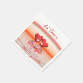 35thアニバーサリーコーラルハート スタンダードカクテルナプキン (角)