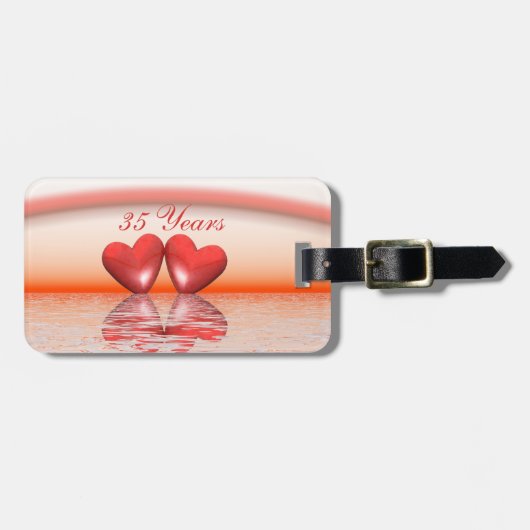 35thアニバーサリーコーラルハート ラゲッジタグ (正面横)