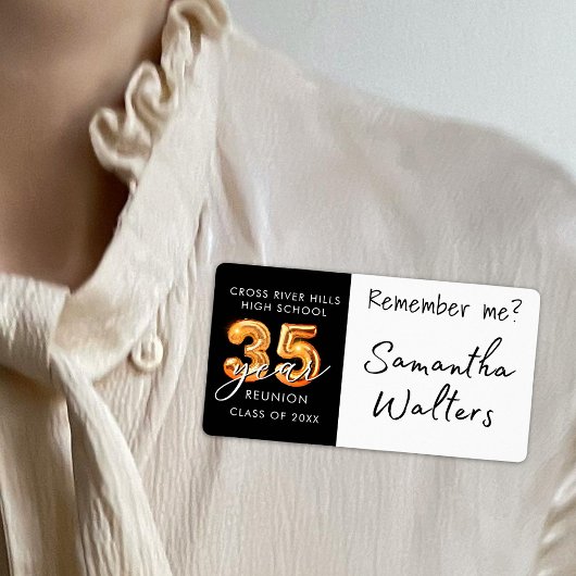 35thクラス懇親会ブラックオレンジ名タグ覚えている ラベル