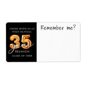 35thクラス懇親会ブラックオレンジ名タグ覚えている ラベル (正面)