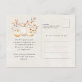 35thバースデーパーティーホワイトパンプキン紅葉 インビテーションポストカード (裏面)