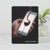 35thバースデーパーティーワイン頭が切れるオンフォン画面 招待状 (スタンド正面)