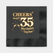35thバースデーパーティー応援シャンパングラス 箔ナプキン (正面)