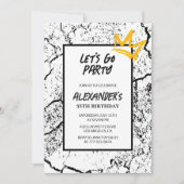 35th誕生日の招待メンズヒップホップブラック 招待状 (正面)