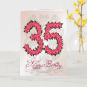 35th誕生日カード(バラと葉付) カード (黄色い花)