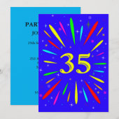 35th誕生日パーティーの招待状の爆発 招待状 (正面/裏面)