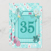 35th誕生日パーティーの招待状 招待状 (正面/裏面)