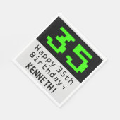 35th誕生日 – ネルディ/オタク系のスタイル「35」と名前 スタンダードランチョンナプキン (角)