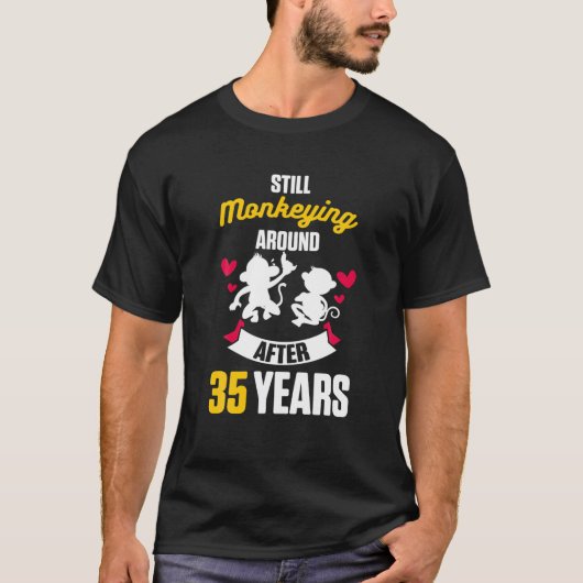 35th 35年結婚記念ギフトMonkeying胡 Tシャツ (正面)