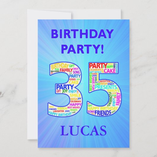 35th Birthday Partyへの招待の追加 招待状 (正面)