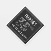 35th Birthday Party:アールデコスタイル+名前をカスタムする スタンダードランチョンナプキン (角)