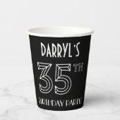 35th Birthday Party:アールデコスタイル+名前をカスタムする 紙コップ (裏面)
