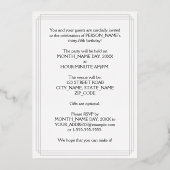 35th Birthday Party – スクリプファンシートと名前をカスタムする 箔招待状 (裏面)