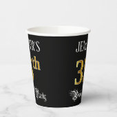 35th Birthday Party – スクリプファンシート、フェイク金ゴールド・ルック 紙コップ (左)