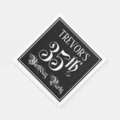 35th Birthday Party – スクリプファンシート+名前をカスタムする スタンダードランチョンナプキン (角)