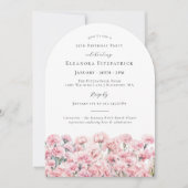 35th Birthday Pink Carnation January Birth Flower 招待状 (正面)