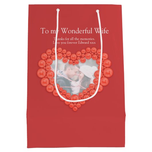 35th coralの結婚記念写真抱き枕 ミディアムペーパーバッグ (裏面)