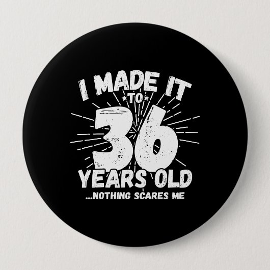 36おもしろい誕生日引用文皮肉36歳 缶バッジ (正面)