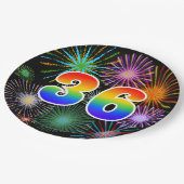 36イベント-おもしろいカラフル、はっきりした、虹36 ペーパープレート (アングル)