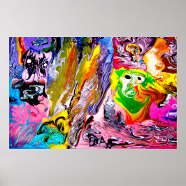 36インチx 24インチカラフル万華鏡のように千変万化するパターンマットアートポスター ポスター