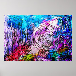 36インチx 24インチカラフル抽象芸術ART-2マットアートポスター ポスター