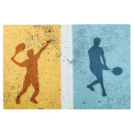 36インチx 24インチテニスサーブとリターン メタルプリント