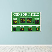 36インチx 24インチフットボールパーソナライズされたスコアボード キャンバスプリント (インサイチュ (ウッドフロア))