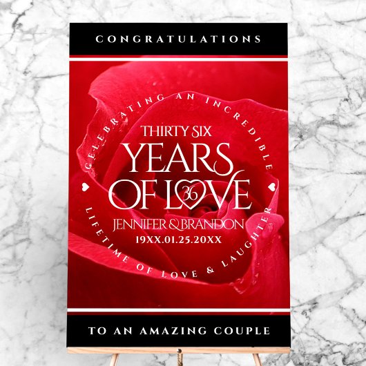 36エレガントバラ結婚記念日お祝い アクリルサイン