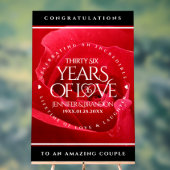 36エレガントバラ結婚記念日お祝い アクリルサイン (ニュートラル)