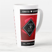 36エレガントバラ結婚記念日お祝い カフェラテマグ (右アングル)