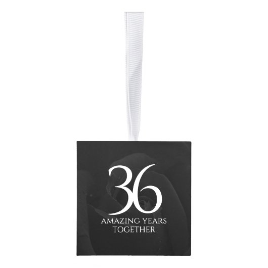 36エレガントバラ結婚記念日お祝い キューブオーナメント (右)