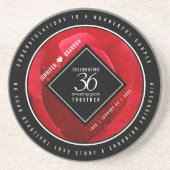 36エレガントバラ結婚記念日お祝い コースター (正面)