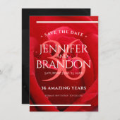 36エレガントバラ結婚記念日お祝い セーブザデート (正面/裏面)