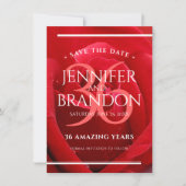 36エレガントバラ結婚記念日お祝い セーブザデート (正面)