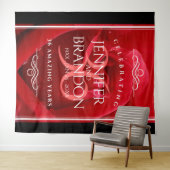 36エレガントバラ結婚記念日お祝い タペストリー (インサイチュ(横))