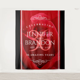 36エレガントバラ結婚記念日お祝い タペストリー