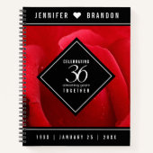 36エレガントバラ結婚記念日お祝い ノートブック (正面)