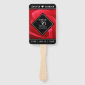 36エレガントバラ結婚記念日お祝い ハンドファン (正面)