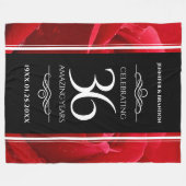 36エレガントバラ結婚記念日お祝い フリースブランケット (正面(横))